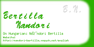 bertilla nandori business card